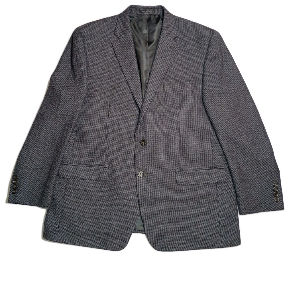 CHAPS Ralph Lauren Grey Tweed Wool Check Blazer Coat Men's 46R Academia‎ Office